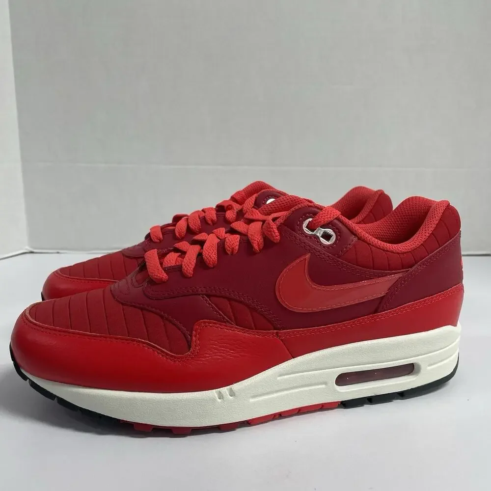 Nike Air Max 1 Gym Red Crimson HQ3607 687 Size 12 White Low Top Sneaker Summer
